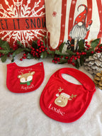 Bavoir Noël bébé personnalisé – cadeau de naissance thème Noël