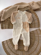 Pyjama naissance, couleur blanc, beige, ourson