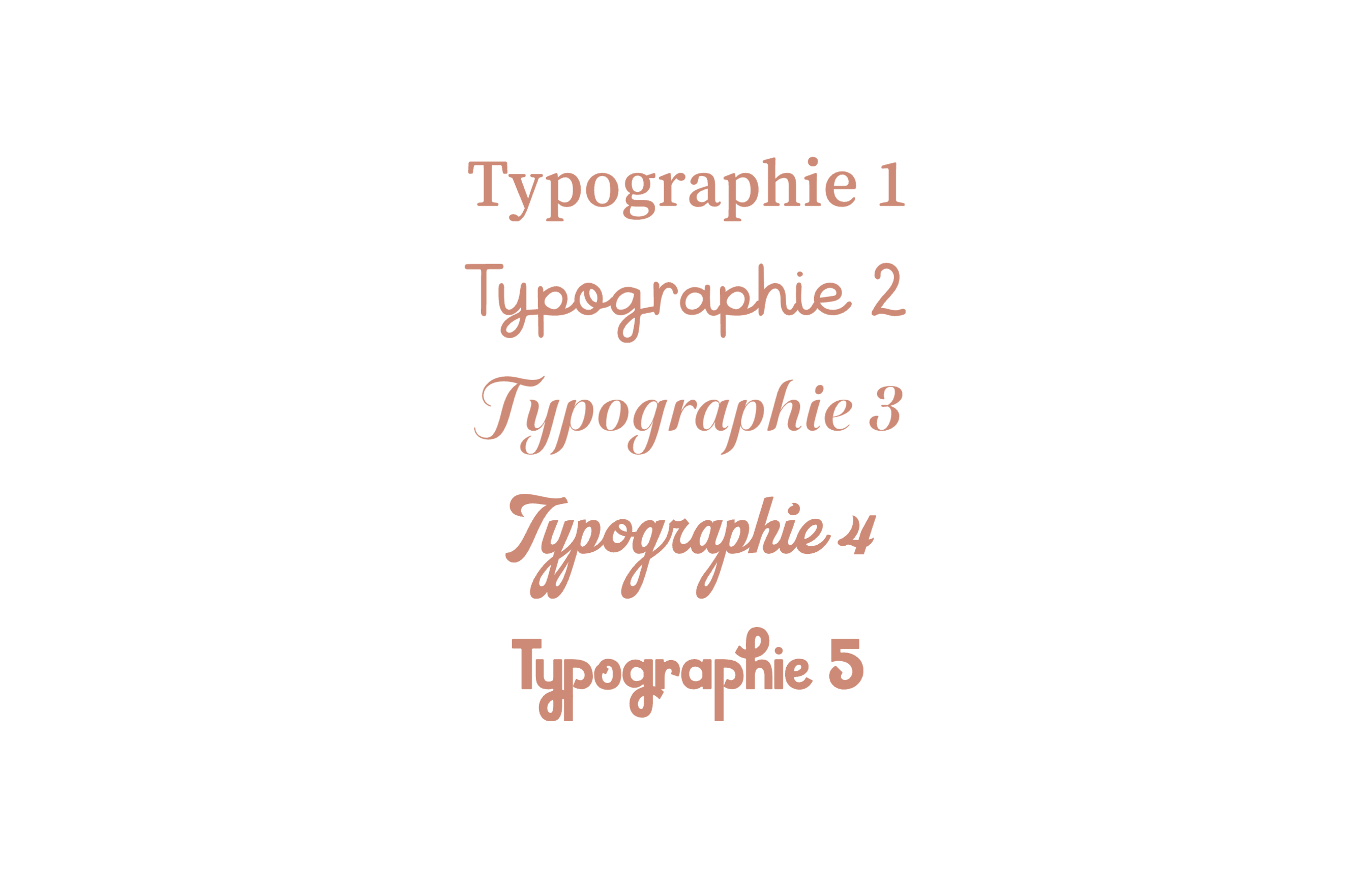 Typographies disponibles pour la personnalisation